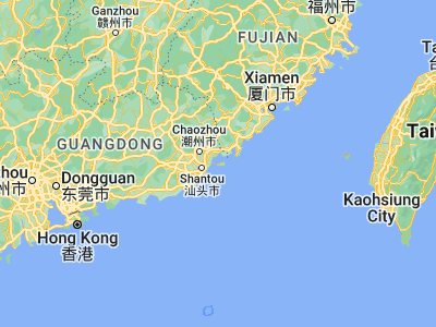 Map showing location of Houzhai (23.42492, 117.02074)