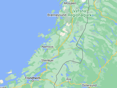 Map showing location of Høylandet (64.62887, 12.30206)