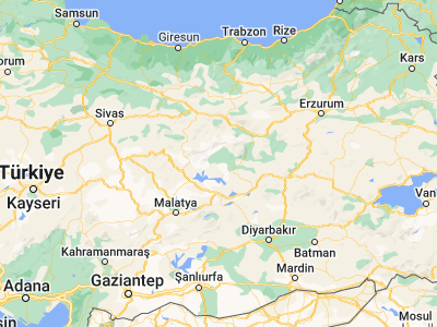 Map showing location of Hozat (39.10829, 39.22127)