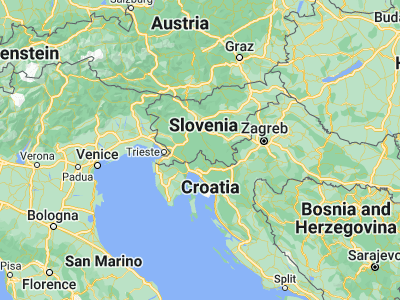 Map showing location of Hrib-Loški Potok (45.70111, 14.59111)