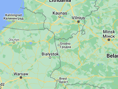 Map showing location of Hrodna (53.6884, 23.8258)