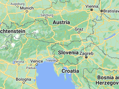 Map showing location of Hrušica (46.445, 14.01778)