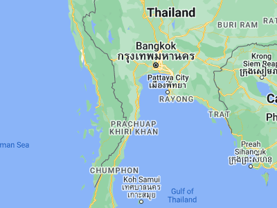 Map showing location of Hua Hin (12.57065, 99.95876)