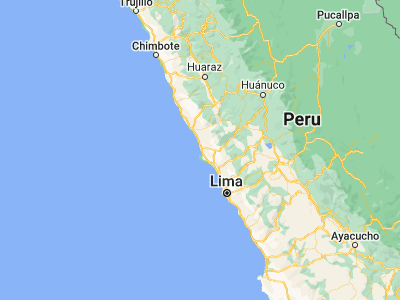 Map showing location of Huacho (-11.10667, -77.605)