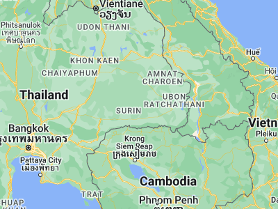 Map showing location of Huai Thap Than (15.05333, 104.02754)