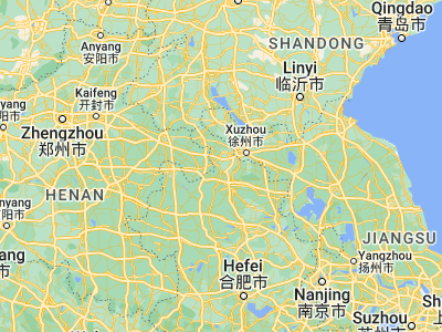Map showing location of Huaibei (33.97444, 116.79167)