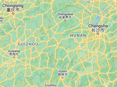 Map showing location of Huaihua (27.54944, 109.95917)