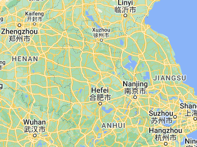 Map showing location of Huaiyuan Chengguanzhen (32.95893, 117.16566)