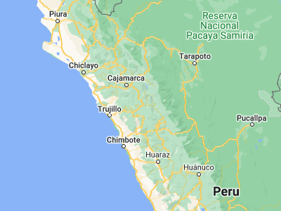Map showing location of Huamachuco (-7.8, -78.06667)