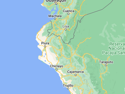 Map showing location of Huancabamba (-5.23861, -79.45056)