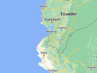Map showing location of Huaquillas (-3.48333, -80.23333)
