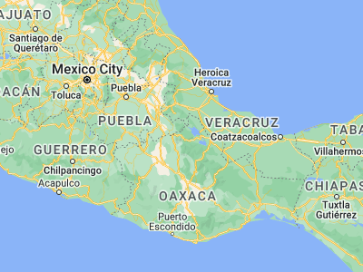 Map showing location of Huautla de Jiménez (18.1315, -96.84088)