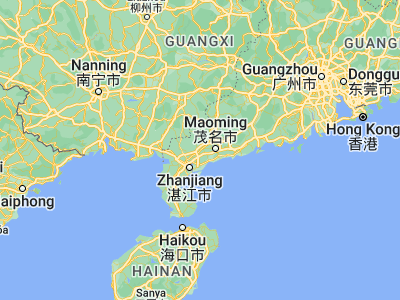 Map showing location of Huazhou (21.63333, 110.58333)