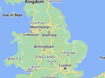 Map showing location of Hucknall (53.03333, -1.2)