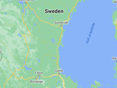 Map showing location of Hudiksvall (61.72897, 17.10358)