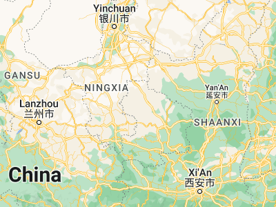 Map showing location of Hudong (36.549, 106.97219)