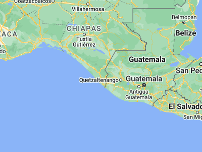 Map showing location of Huehuetán (15.01873, -92.38333)