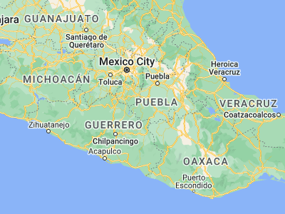 Map showing location of Huehuetlán El Chico (18.37355, -98.69061)