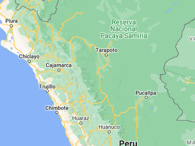 Map showing location of Huicungo (-7.3186, -76.77556)