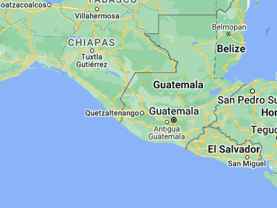 Map showing location of Huitán (15.1, -91.61667)