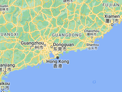 Map showing location of Huizhou (23.08333, 114.4)