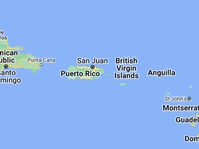 Map showing location of Humacao (18.14968, -65.82738)