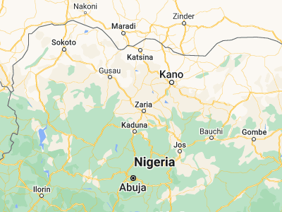 Map showing location of Hunkuyi (11.26676, 7.65118)