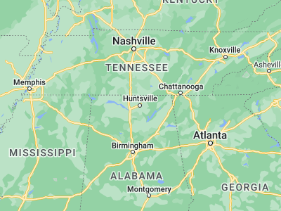 Map showing location of Huntsville (34.73037, -86.5861)