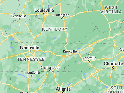 Map showing location of Huntsville (36.4098, -84.49049)