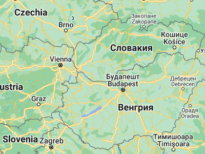 Map showing location of Hurbanovo (47.86984, 18.19233)