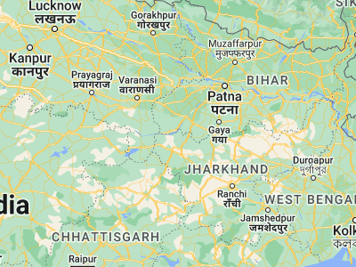 Map showing location of Husainābād (24.5285, 84)