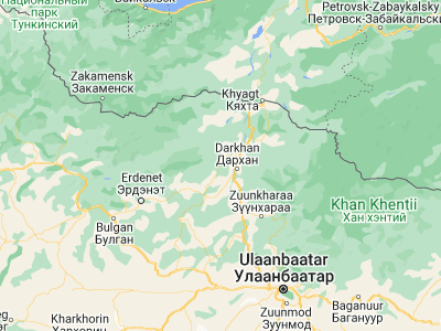 Map showing location of Hushaat (49.5, 105.61667)