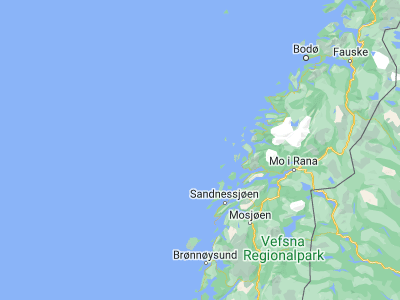 Map showing location of Husøya (66.50159, 12.09645)