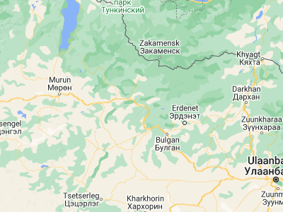 Map showing location of Hutag (49.395, 102.69333)