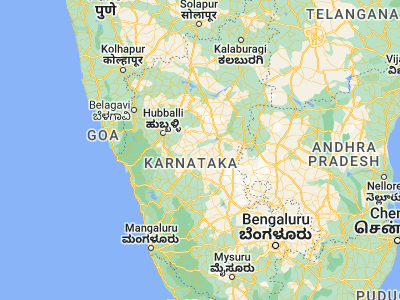 Map showing location of Huvinabadgalli (15.01667, 75.95)