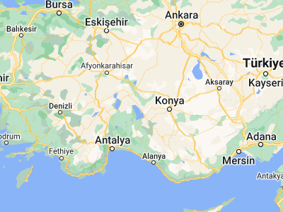 Map showing location of Hüyük (37.95388, 31.59639)