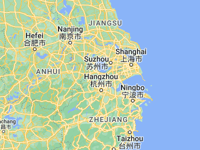 Map showing location of Huzhou (30.8703, 120.0933)