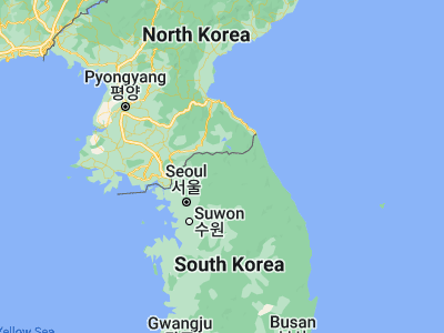 Map showing location of Hwacheon (38.10611, 127.70667)