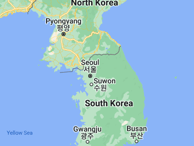 Map showing location of Hwado (37.6525, 127.3075)