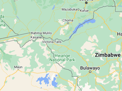 Map showing location of Hwange (-18.36927, 26.50194)