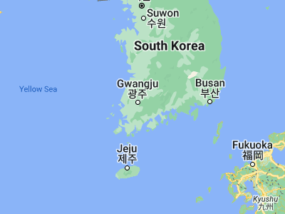 Map showing location of Hwasun (35.05944, 126.985)