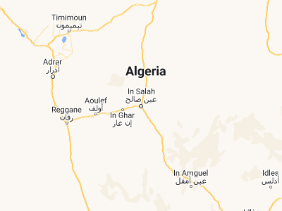 Map showing location of I-n-Salah (27.19351, 2.46069)