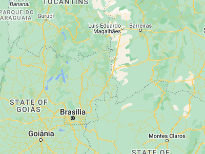 Map showing location of Iaciara (-14.09583, -46.63167)
