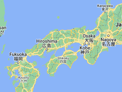 Map showing location of Ibara (34.6, 133.46667)