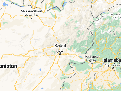 Map showing location of Ibrāhīm Khān (35.05352, 69.25654)