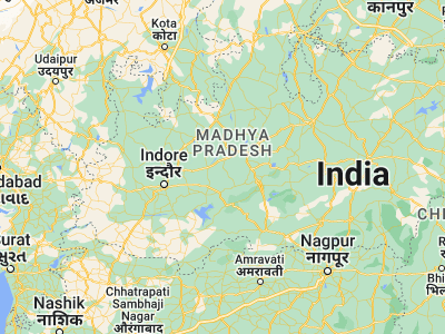 Map showing location of Ichhāwar (23.01667, 77.01667)