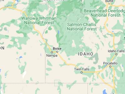 Map showing location of Idaho City (43.8285, -115.83455)