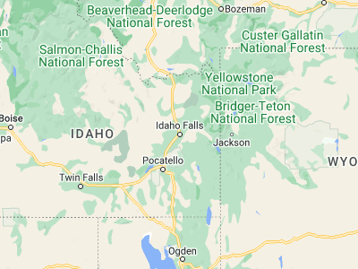 Map showing location of Idaho Falls (43.46658, -112.03414)
