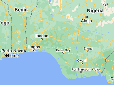 Map showing location of Idanre (7.1127, 5.1159)