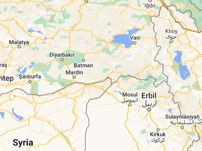 Map showing location of İdil (37.34114, 41.8895)